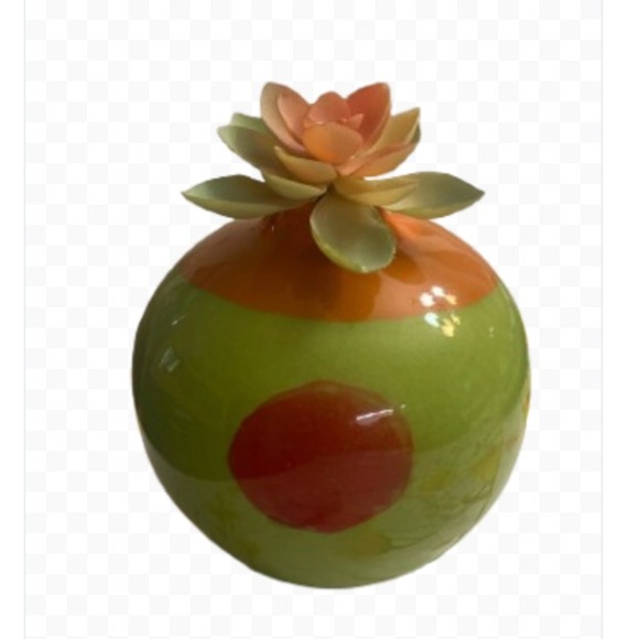 Crate & Barrel Round Roly Poly Ceramic Zoey Vase Multi-Color - Picture 3 of 11